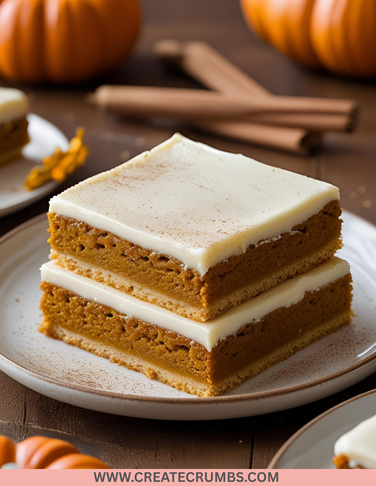 Pumpkin Bars With Cream Cheese Frosting