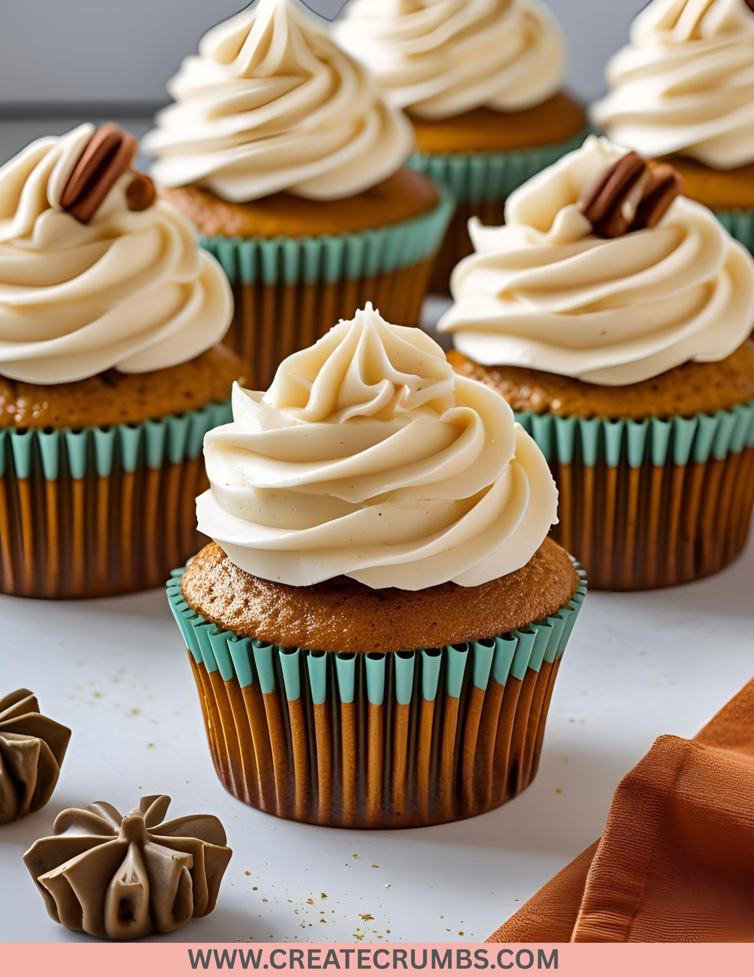 Pumpkin Cupcakes With Cream Cheese Frosting